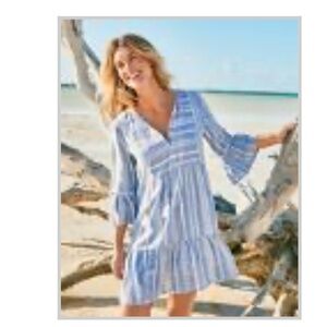 Just Beach Stripe Tier Dress